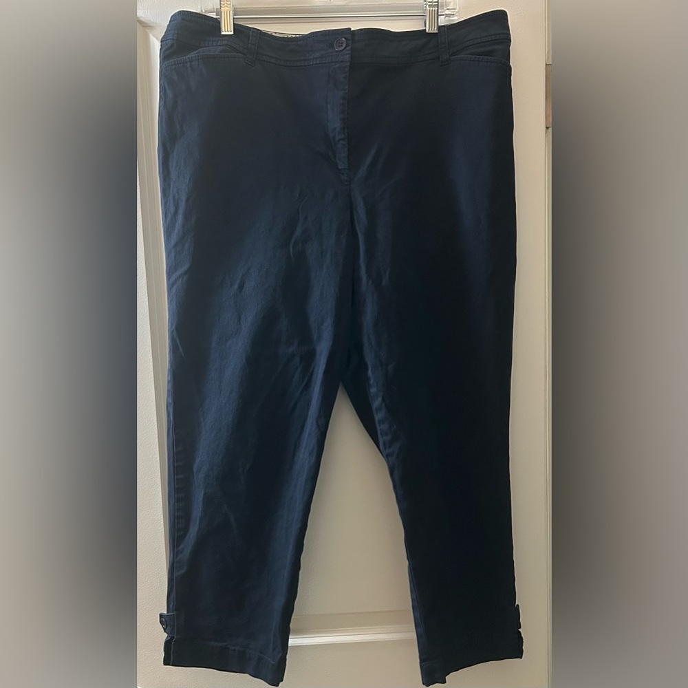 Talbots Navy Blue Perfect Crop Women’s Pant Size 18 with Pockets